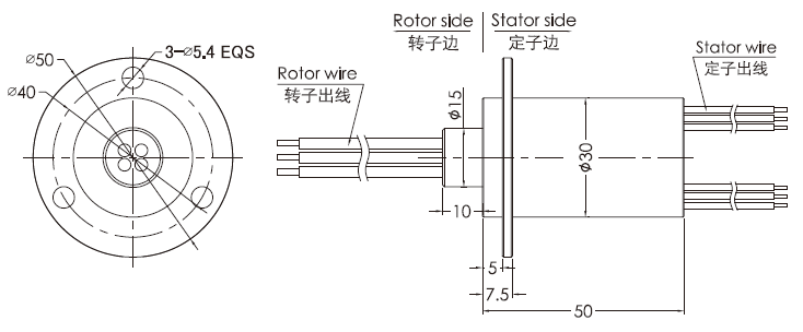 2030025020300250系列大電流滑環 系列滑環外形圖紙