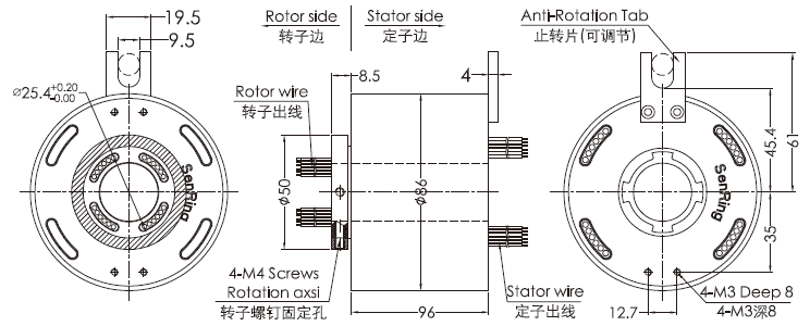 208602100208602100系列大電流滑環 系列滑環外形圖紙