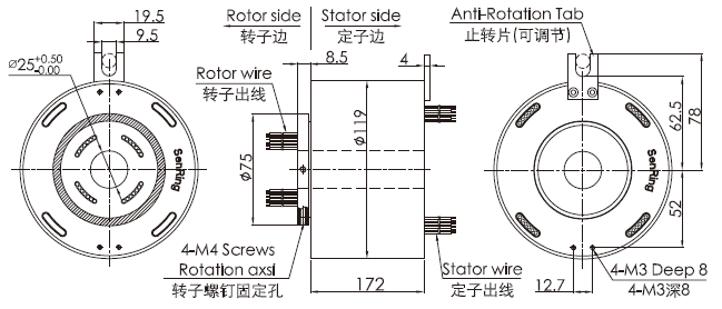 212004250212004250系列大電流滑環 系列滑環外形圖紙