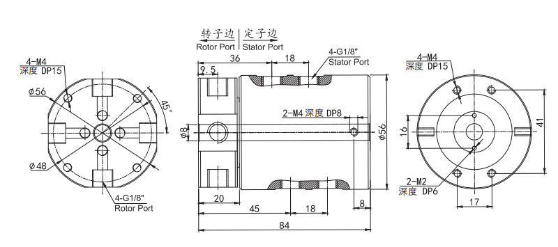 30040063004006系列多通路旋轉接頭 系列滑環外形圖紙