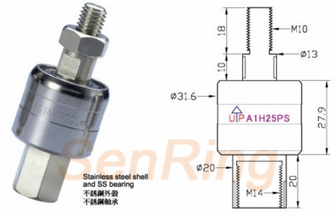 a1h25psA1H25PS系列水銀滑環(1路250A電流)系列水銀導電滑環圖紙