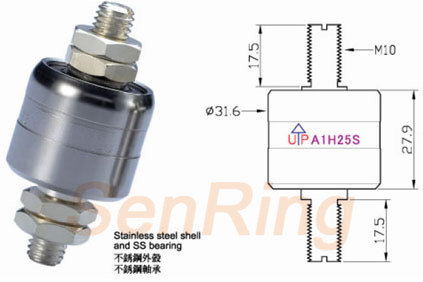a1h25sA1H25S系列水銀滑環(1路250A電流)系列水銀導電滑環圖紙