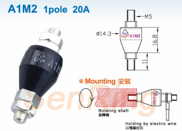 a1m2A1M2系列水銀滑環(1路20A電流)系列水銀導電滑環圖紙