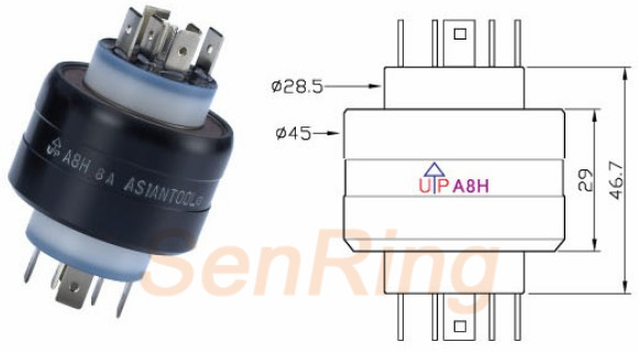 a8hA8H系列水銀滑環(6路30A電流+2路4A電流)系列水銀導電滑環圖紙