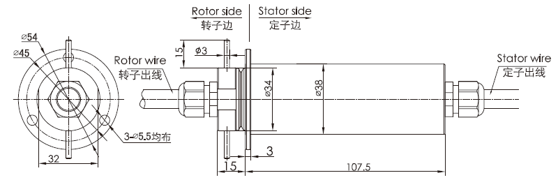 f038F038系列防塵防水滑環引電器 系列滑環外形圖紙