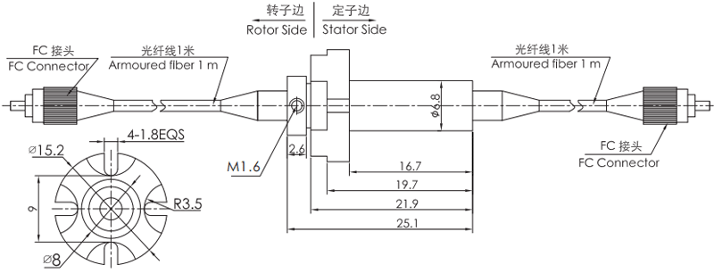 fo100FO100單通道光纖滑環 系列滑環外形圖紙