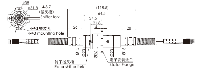 fo600FO600系列6通道光纖滑環 系列滑環外形圖紙