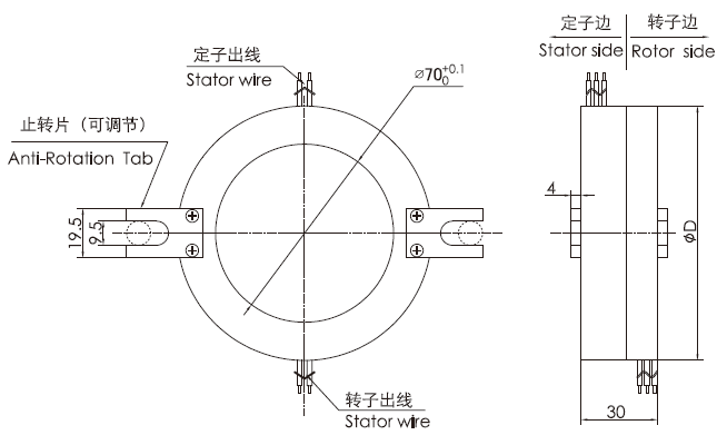 k270K270系列整體盤式滑環 系列滑環外形圖紙