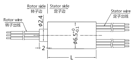 m065M065系列微型帽式滑環(外徑:6.5mm) 系列滑環外形圖紙