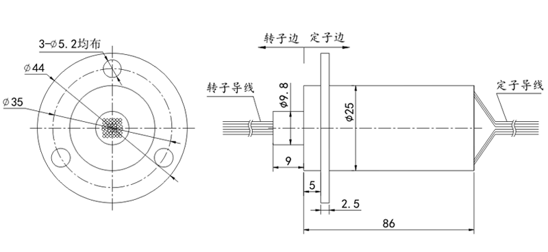 m250M250系列中型帽式滑環(外徑:25mm) 系列滑環外形圖紙