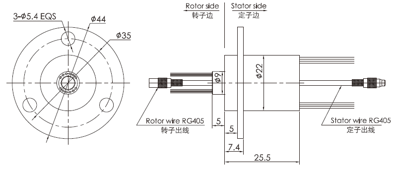o022-12O022-12系列高清滑環(1組1080P高清信號+12路2A電流) 系列滑環外形圖紙