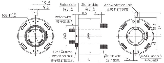 uh3899-02UH3899-02系列USB2.0信號滑環 系列滑環外形圖紙