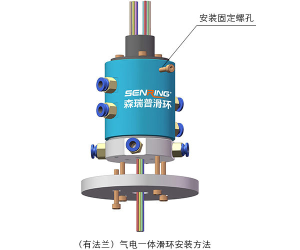 (有法蘭)氣電一體滑環安裝方法